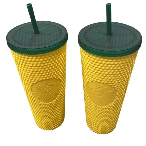 2 Starbucks Hawaii Exclusive Collection Matte Studded Pineapple Tumblers 24 oz - Picture 1 of 8
